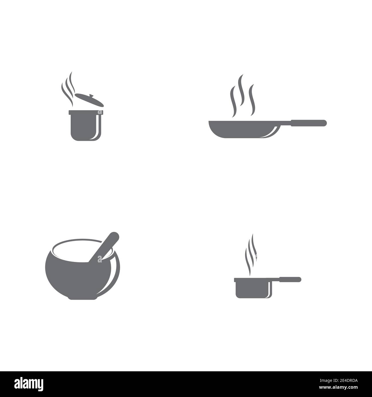 Set Kitchen icon cooking tools vector flat design Stock Vector