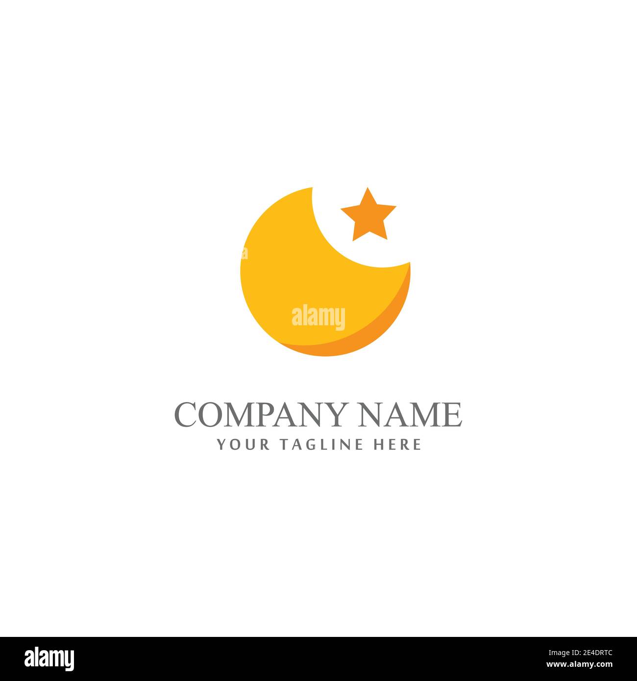 Star and moon logo illustration vector template Stock Vector