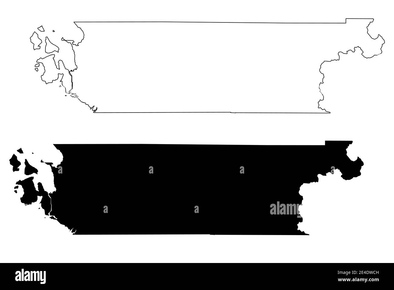 Skagit County, State of Washington (U.S. county, United States of America, USA, U.S., US) map vector illustration, scribble sketch Skagit map Stock Vector