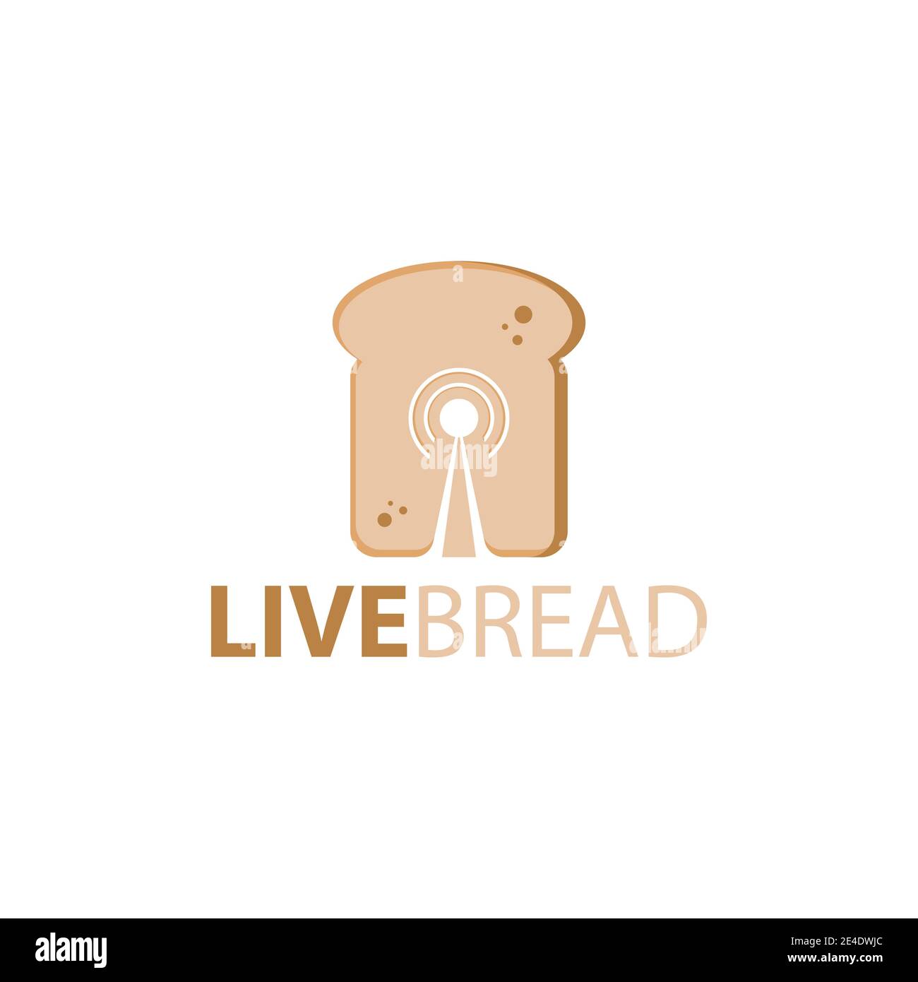 Live online cooking bread bakery logo. Online bread bakery with wifi icon in negative space