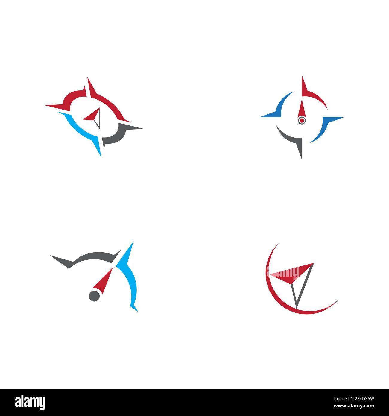Set compass Logo Template vector symbol nature Stock Vector