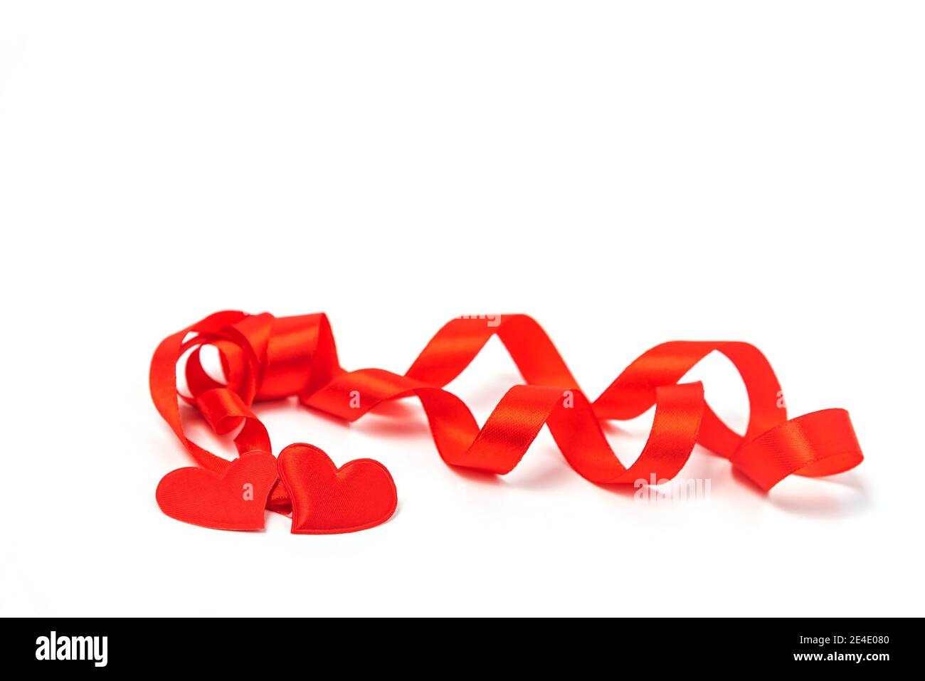 red silk glitter heart ribbon vector illustration isolated on white  background Stock Photo - Alamy, Heart Ribbon 