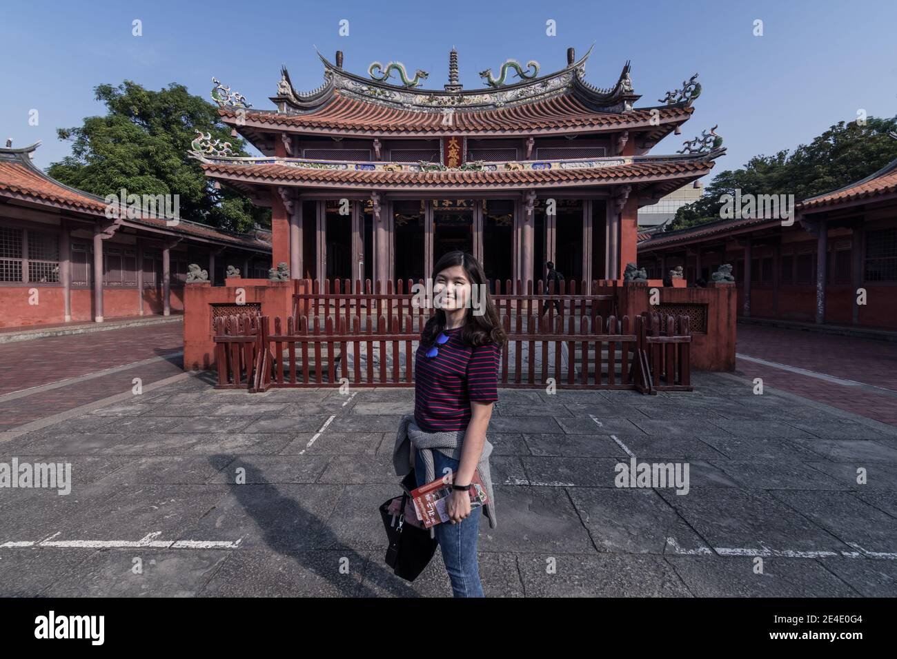 This is Tainan Confucius Temple.It is the first Confucian Temple built on Taiwan. Stock Photo