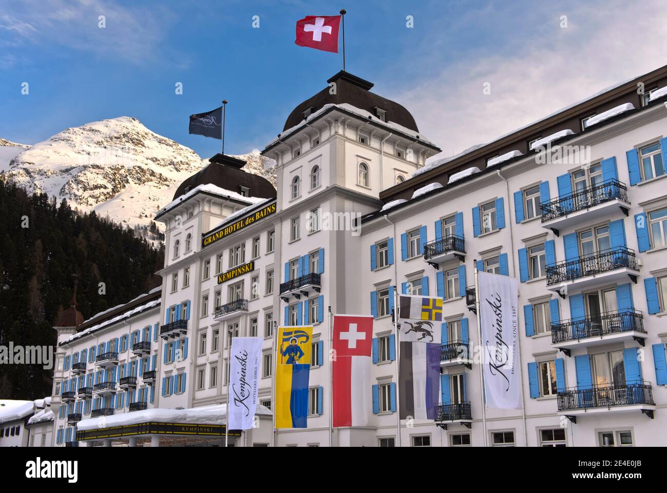 Grand Hotel des Bains Kempinski, St. Moritz, Grisons, Switzerland Stock Photo