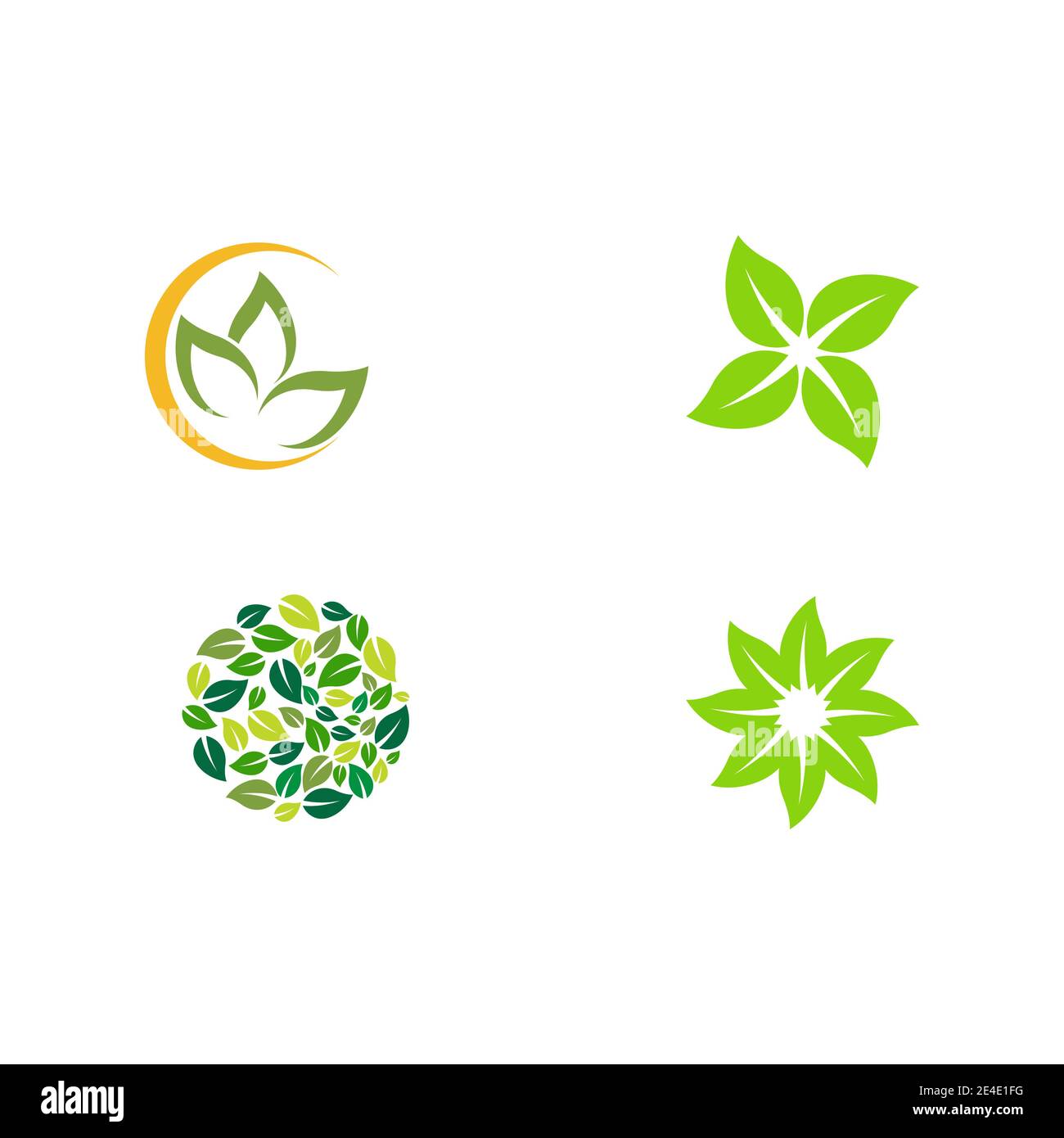 Set Leaf Logo Template vector symbol nature Stock Vector Image & Art ...