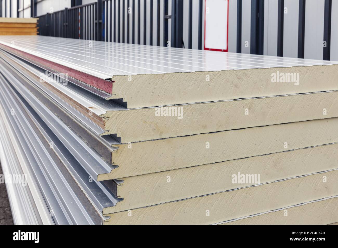 insulation panels on piles, close up Stock Photo