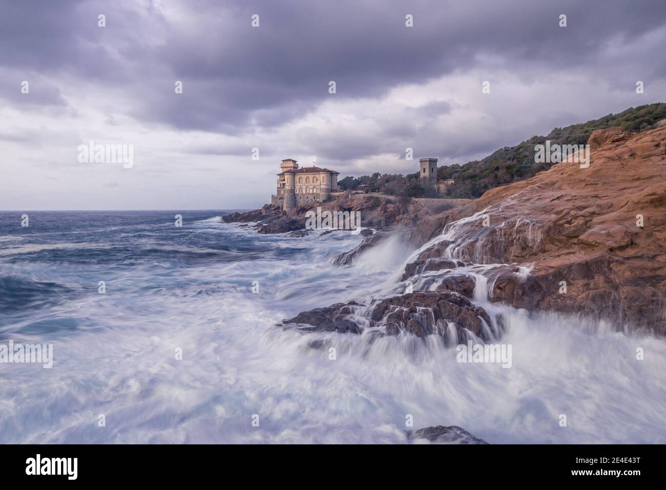 Italy Tuscany - Livorno Coast - Castel Boccale Landscape Stock Photo ...