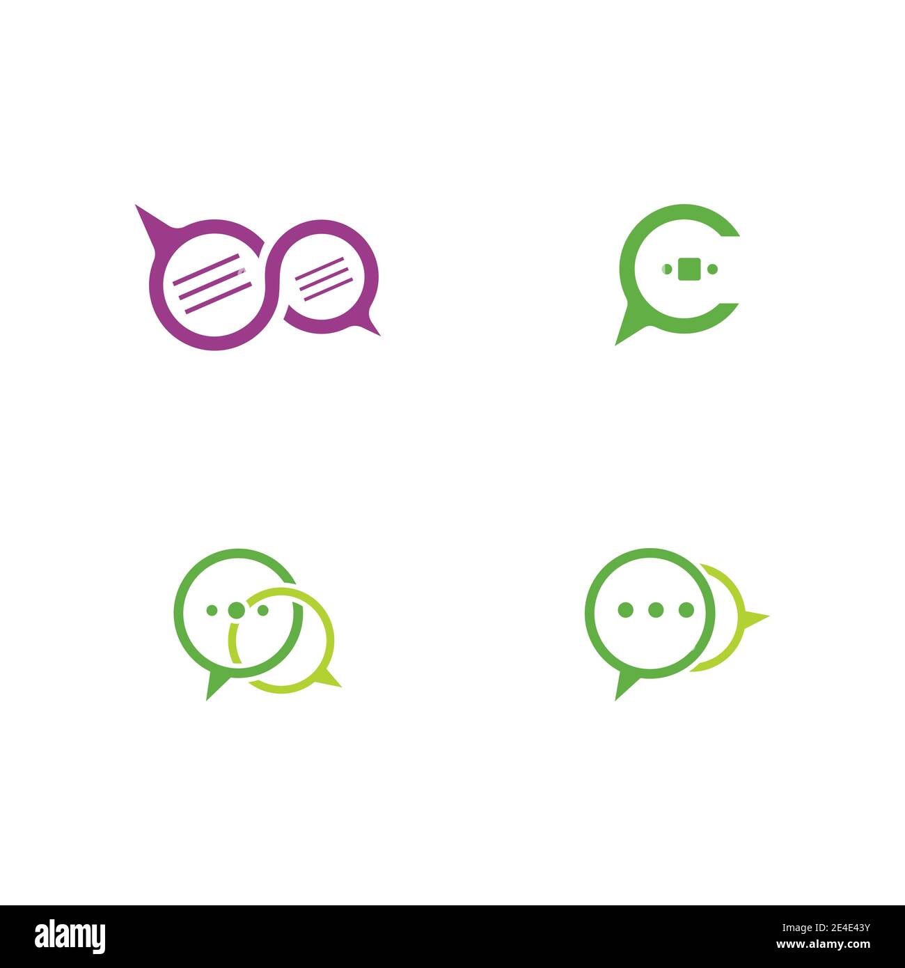 Set Chat Logo Template vector symbol nature Stock Vector