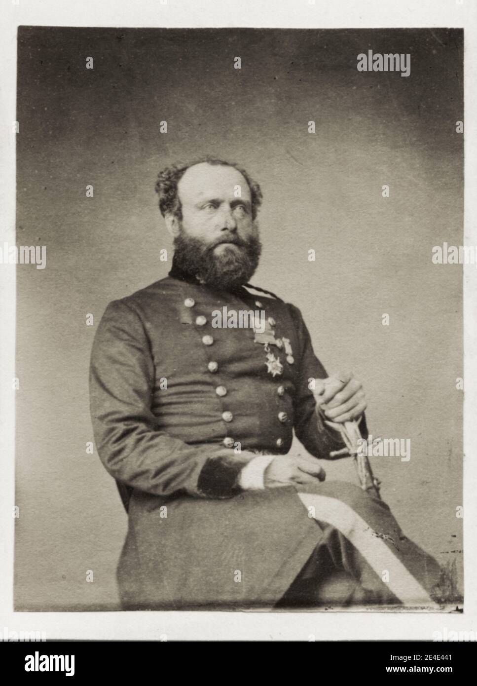 Vintage 19th century photograph: General Sir Charles Ash Windham (10 October 1810 – 2 February 1870) was a British Army officer and Liberal Party politician. Stock Photo