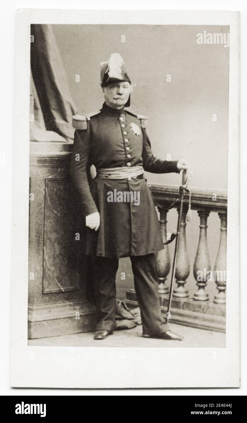 Vintage 19th century photograph: Lieutenant-General Charles Nicolas Victor Oudinot, 2nd Duc de Reggio (3 November 1791 in Bar-le-Duc – 7 June 1863 in Bar-le-Duc), the eldest son of Napoleon I's marshal Nicolas Oudinot and Charlotte Derlin, also made a military career. Stock Photo