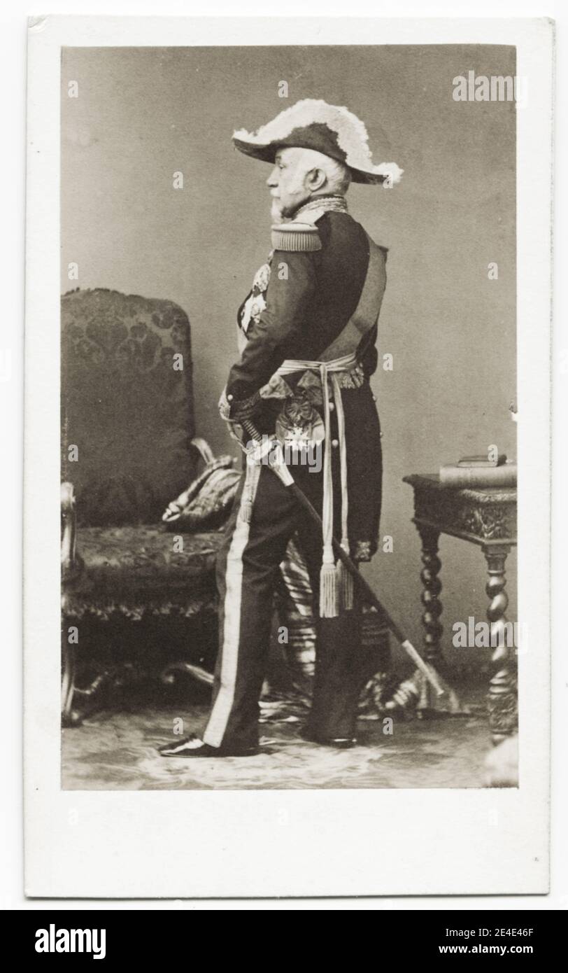 Vintage 19th century photograph: Auguste Michel Étienne Regnaud de Saint-Jean d'Angély, later 2nd Count Regnaud de Saint-Jean d'Angély was a Marshal of France, soldier and politician. Stock Photo