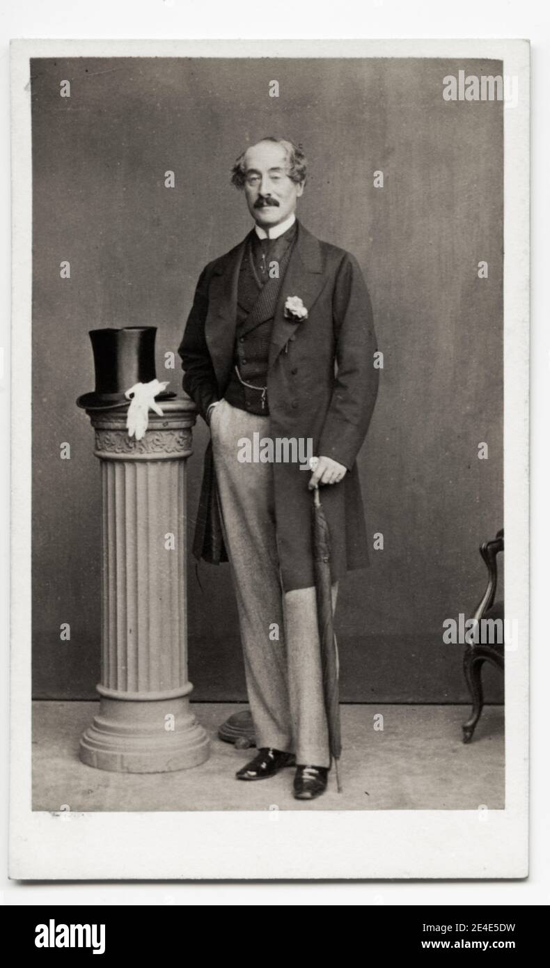 Vintage 19th century photograph: Sir Charles Hastings Doyle, KCMG (10 April 1803 – 19 March 1883) was a British military officer and he was the second Lieutenant Governor of Nova Scotia post Confederation and the first Lieutenant Governor of New Brunswick. Stock Photo
