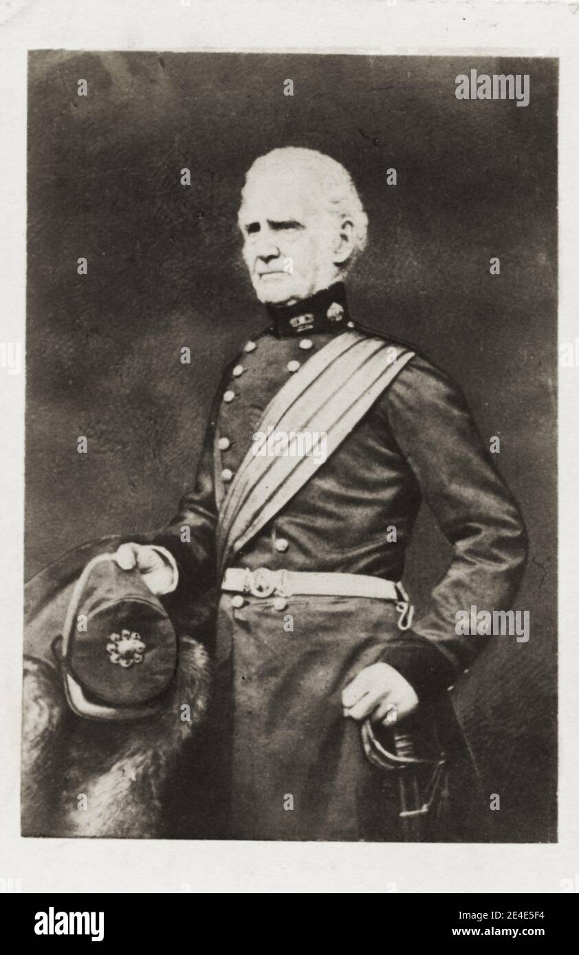 Vintage 19th century photograph: Field Marshal John Colborne, 1st Baron Seaton, GCB, GCMG, GCH, PC (Ire) (16 February 1778 – 17 April 1863) was a British Army officer and colonial governor. Stock Photo