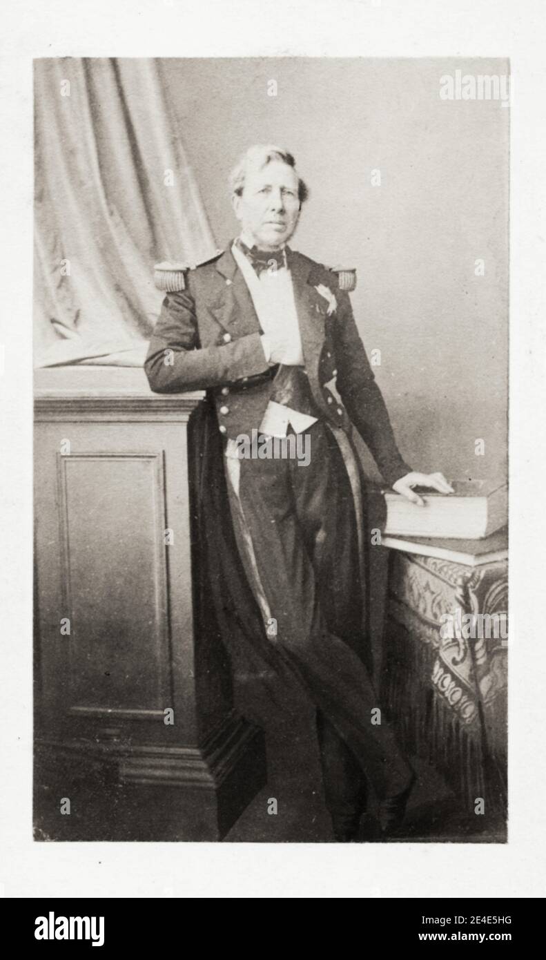 Vintage 19th century photograph: Alexandre Ferdinand Parseval-Deschenes (27 November 1790 – 10 June 1860) was a French admiral and senator. Stock Photo