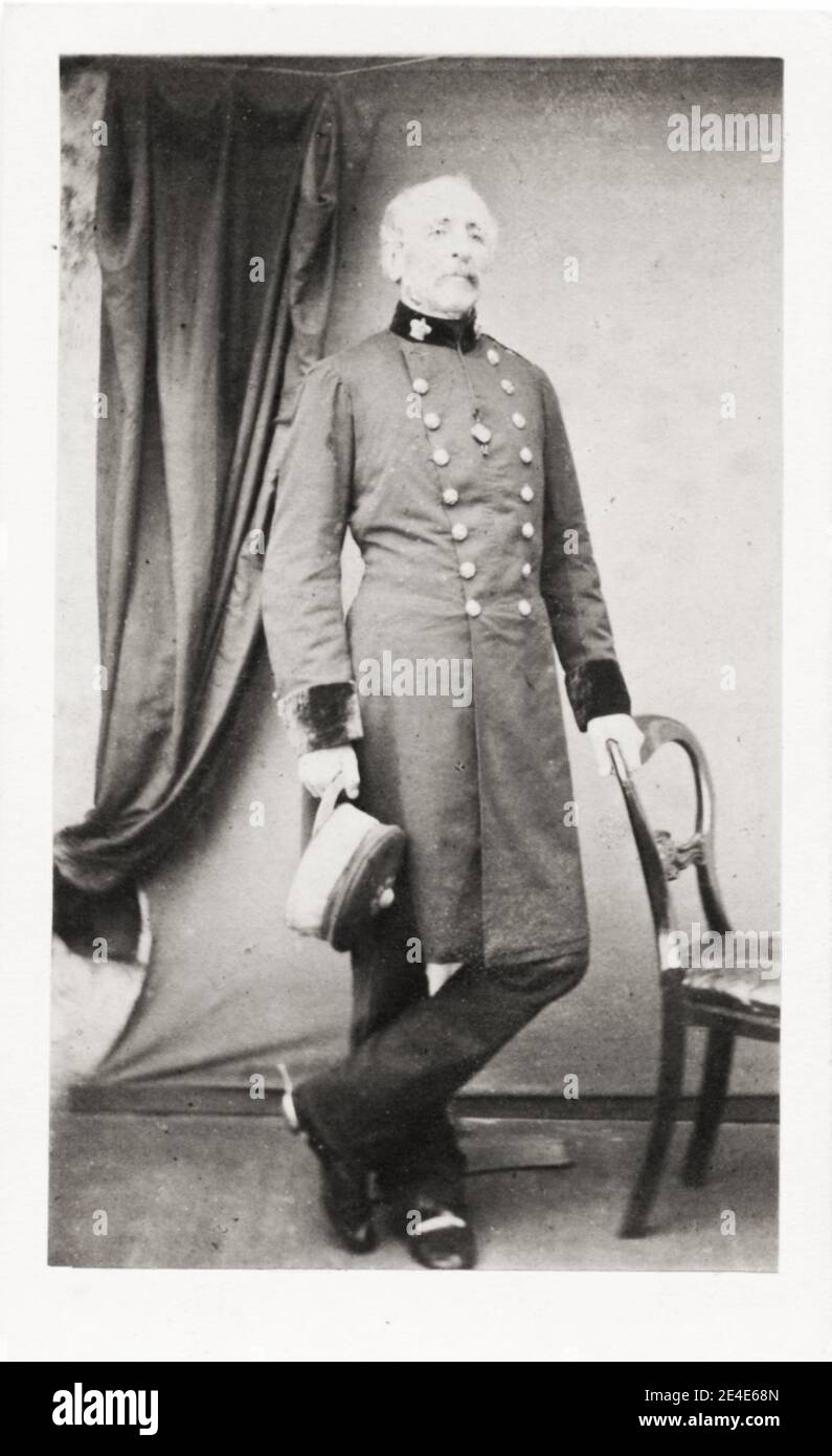 Vintage 19th century photograph: General Sir John Lysaght Pennefather GCB (9 September 1798 – 9 May 1872) was a British soldier, Crimea and India. Stock Photo
