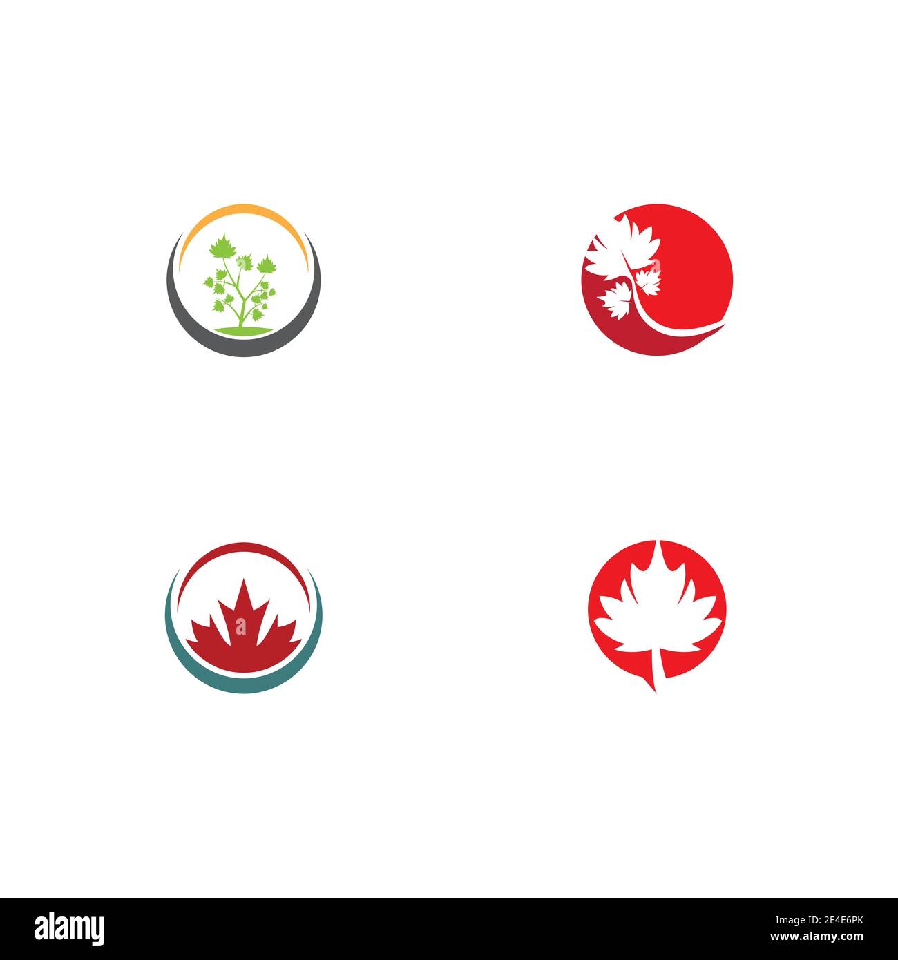 Set Maple leaf vector illustration design template Stock Vector