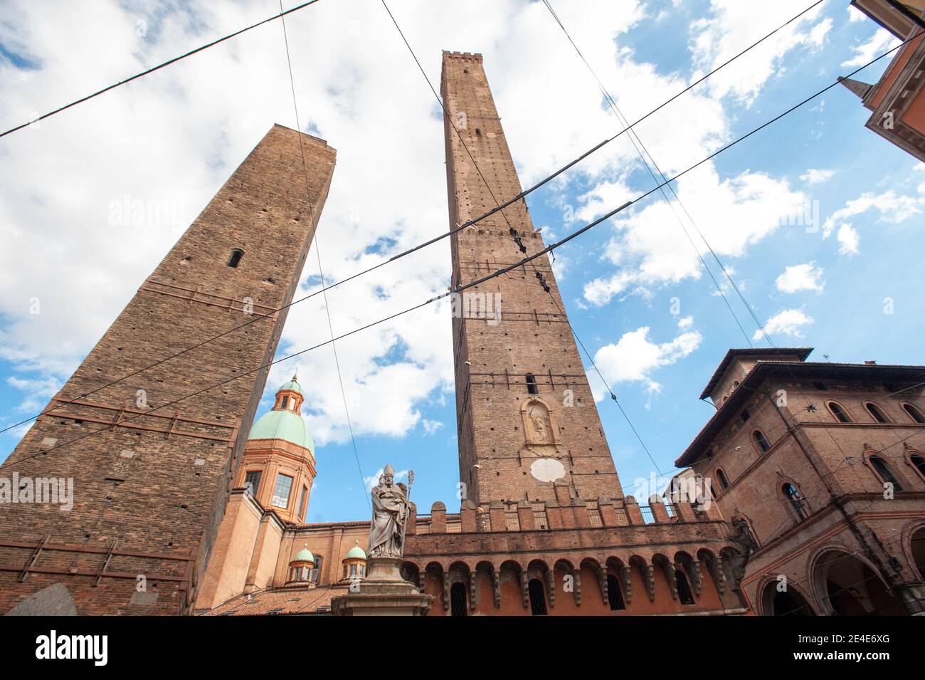 BOLOGNA, ITALY SEPTEMBER 30, 2019 view of Torre Garisenda and Torre