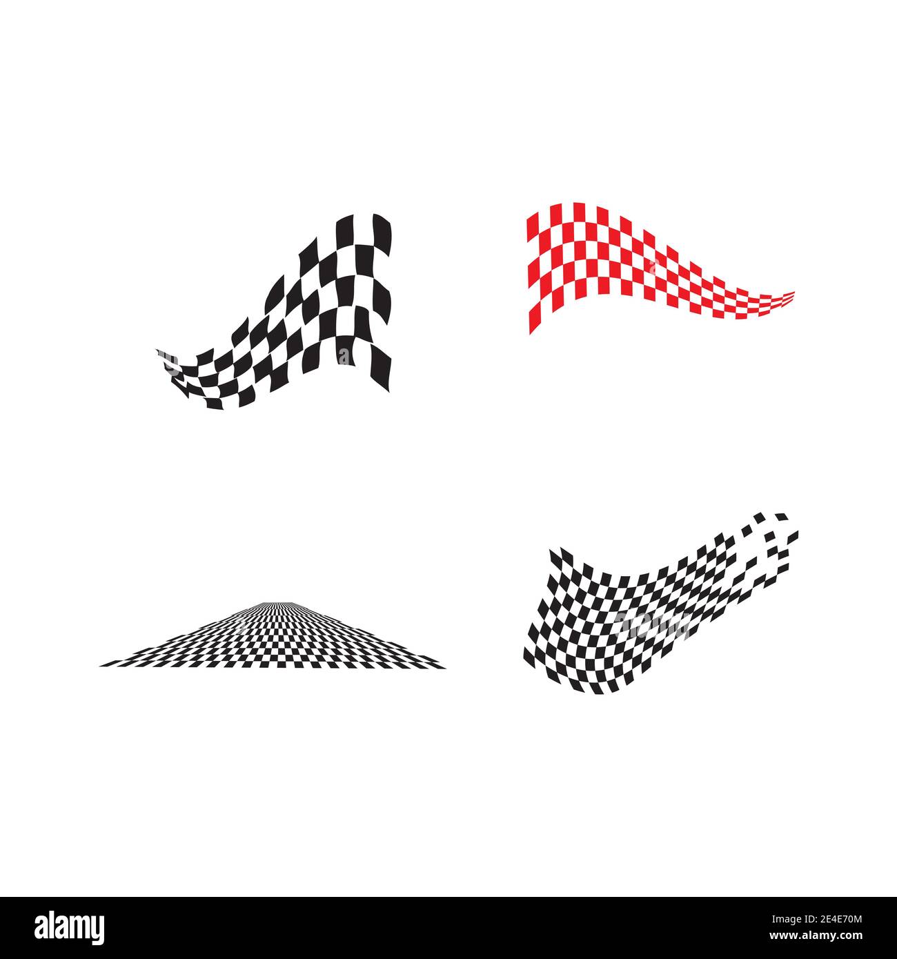Set Race flag icon, simple design illustration vector Stock Vector