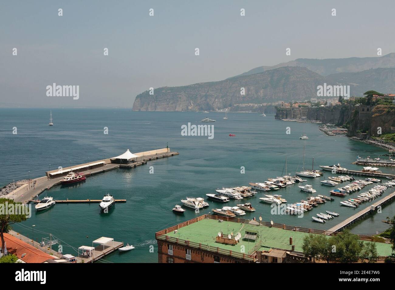 Sea bay, port and yacht marina. Sorrento, Italy Stock Photo