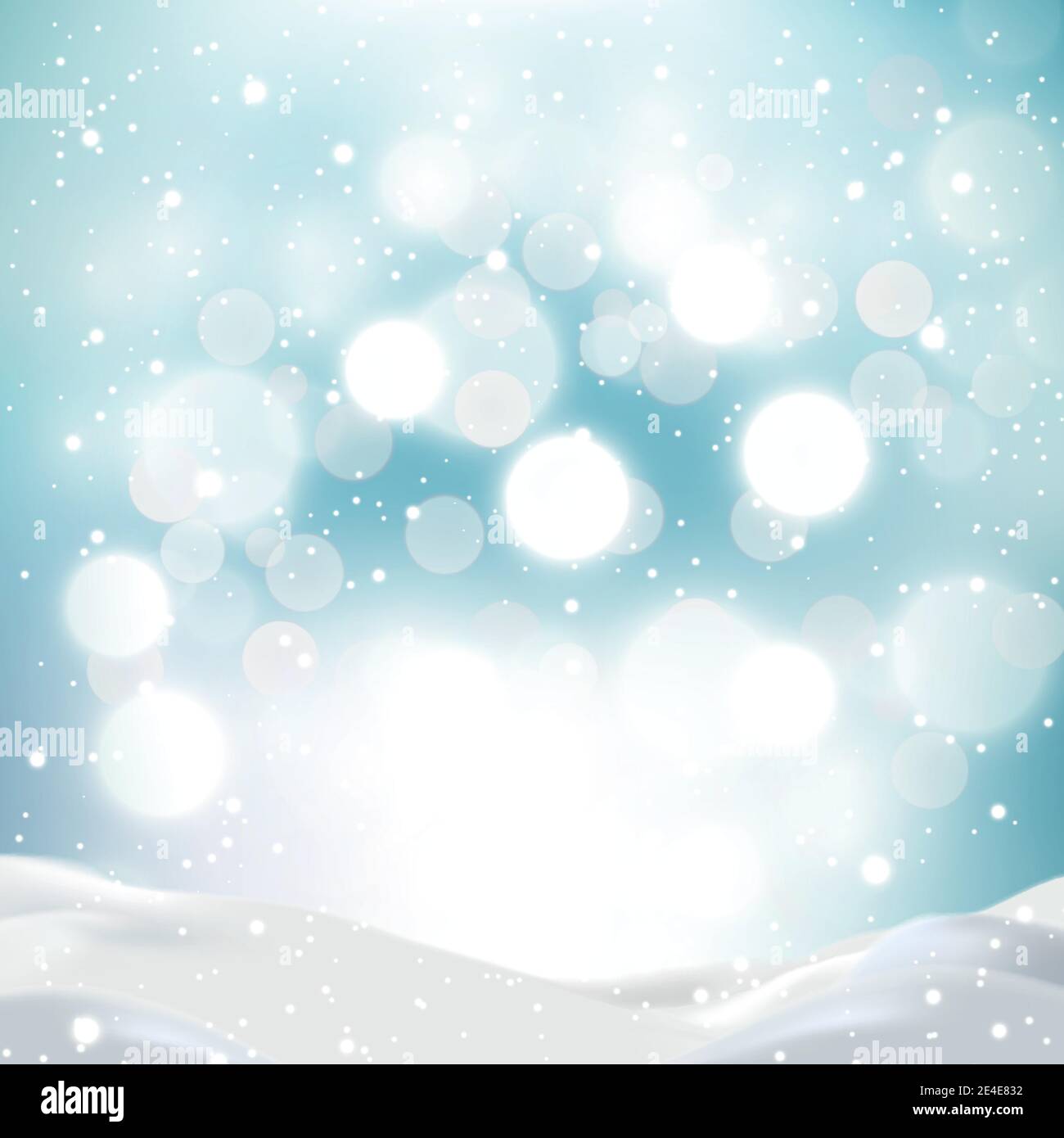 Snowdrifts on a background of blue sky with falling snow - illustration ...