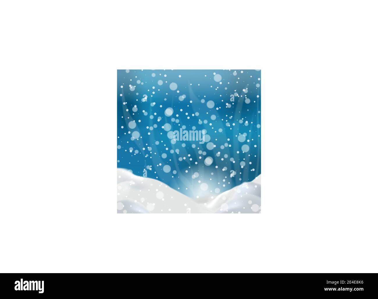 Snowdrifts on a background of blue sky with falling snow - illustration ...