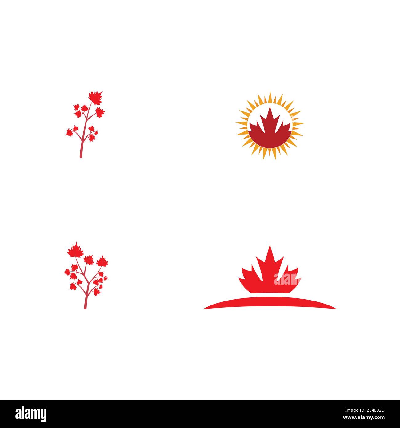 Set Maple leaf vector illustration design template Stock Vector Image ...