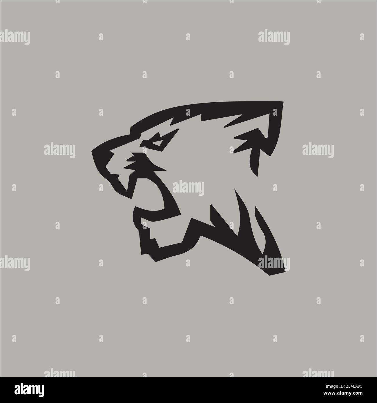 Tiger head mascot 2B&W logo illustration vector design Stock Vector