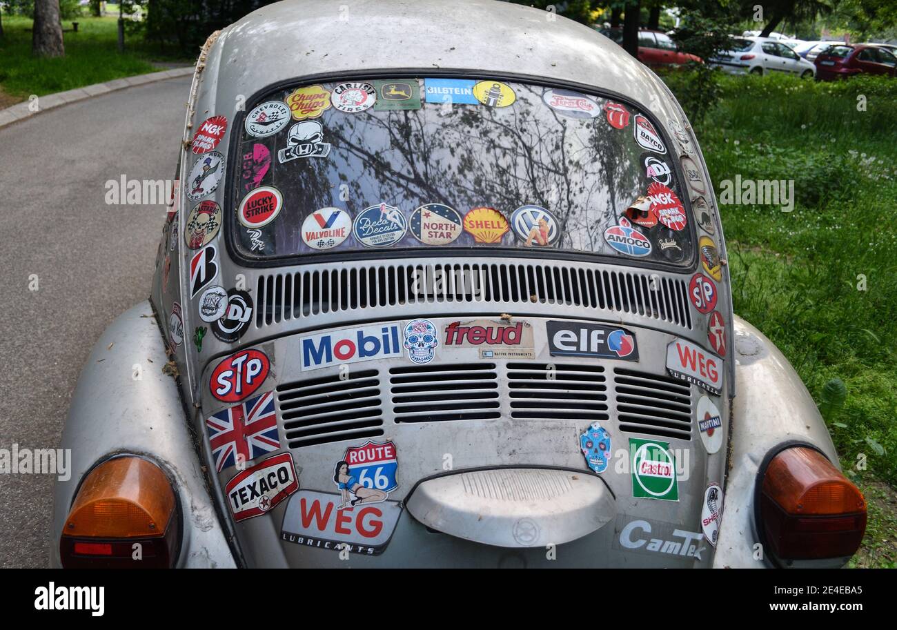 Vehicle with stickers hi-res stock photography and images - Alamy