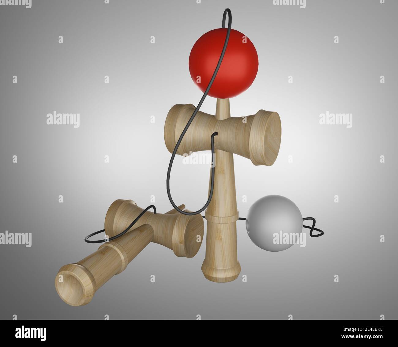 The kendama ,Japanese toys isolated white background.3D rendering Stock ...