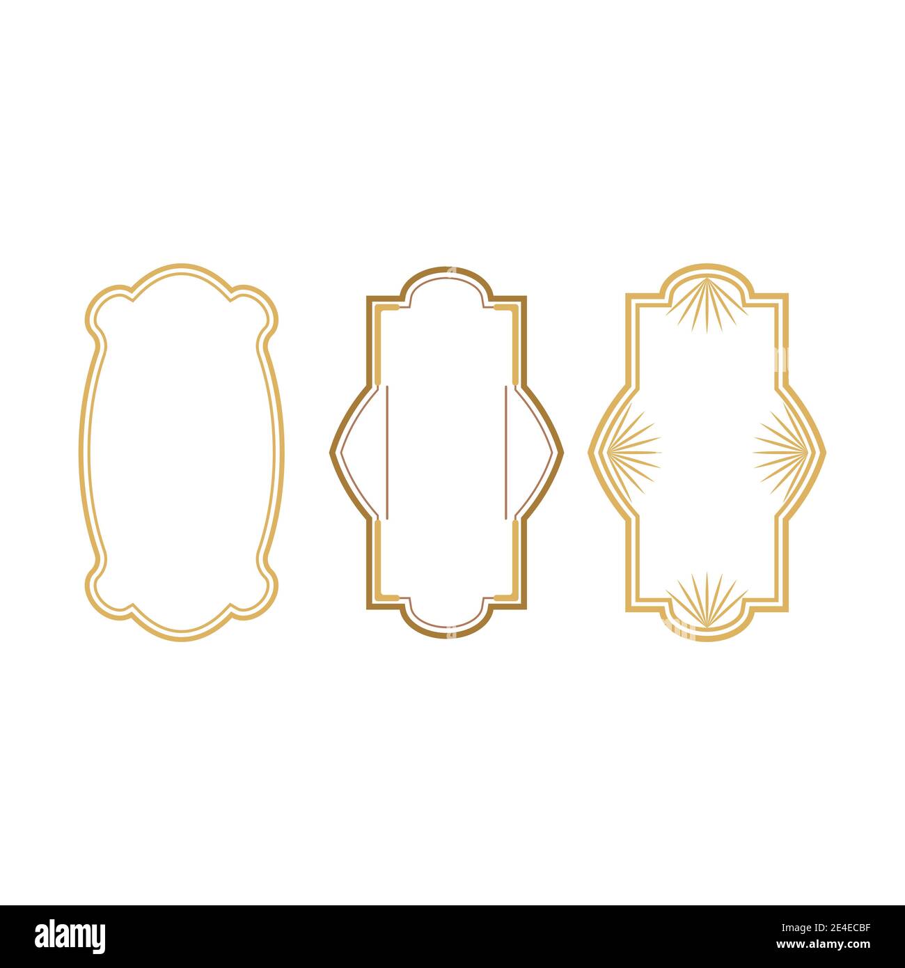 Set Vintage Ornament Greeting Card Vector Template Stock Vector