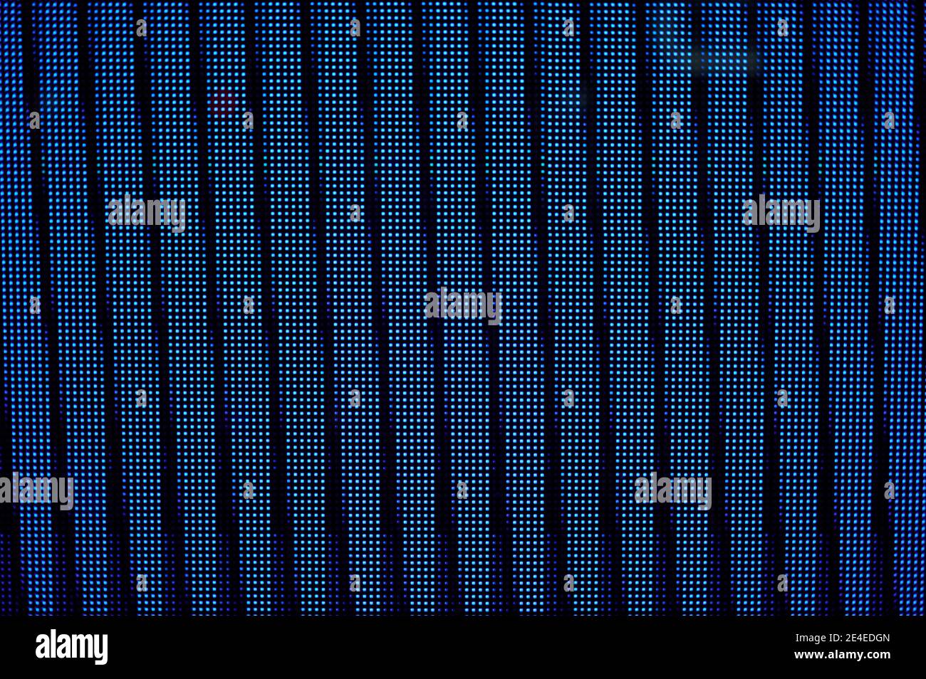 detail of a blue and white led advertising screen Stock Photo