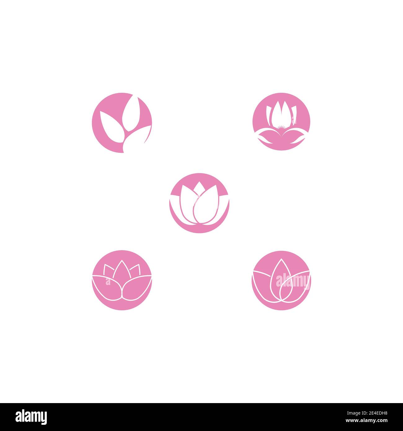 Set Beauty Vector lotus flowers design logo Template icon Stock Vector ...
