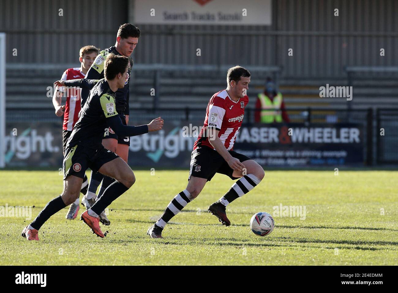 Exeter, UK. 23rd Jan, 2021. Pierce Sweeney of Exeter City during the Sky Bet League 2 behind closed doors match between Exeter City and Stevenage at St James' Park, Exeter, England on 23 January 2021. Photo by Dave Peters/PRiME Media Images. Credit: PRiME Media Images/Alamy Live News Stock Photo