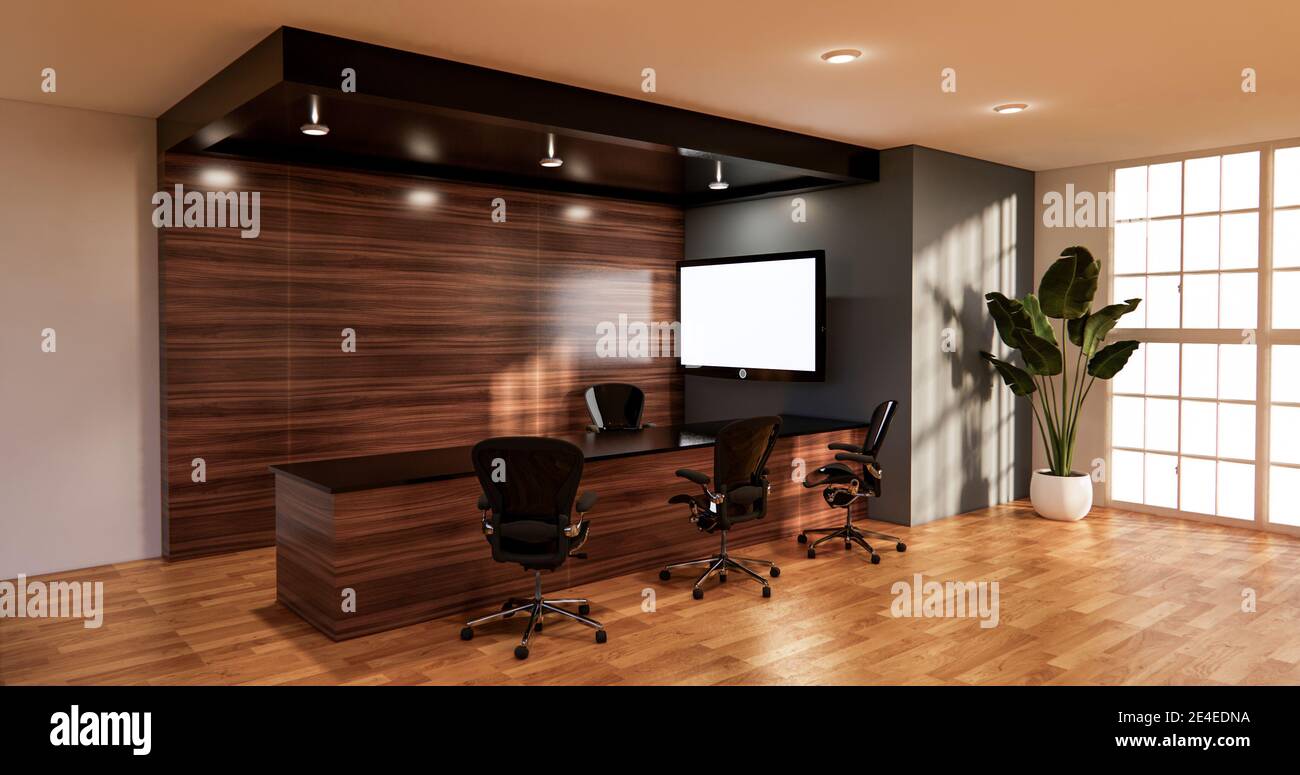 waiting room interior on office design.3D rendering Stock Photo - Alamy
