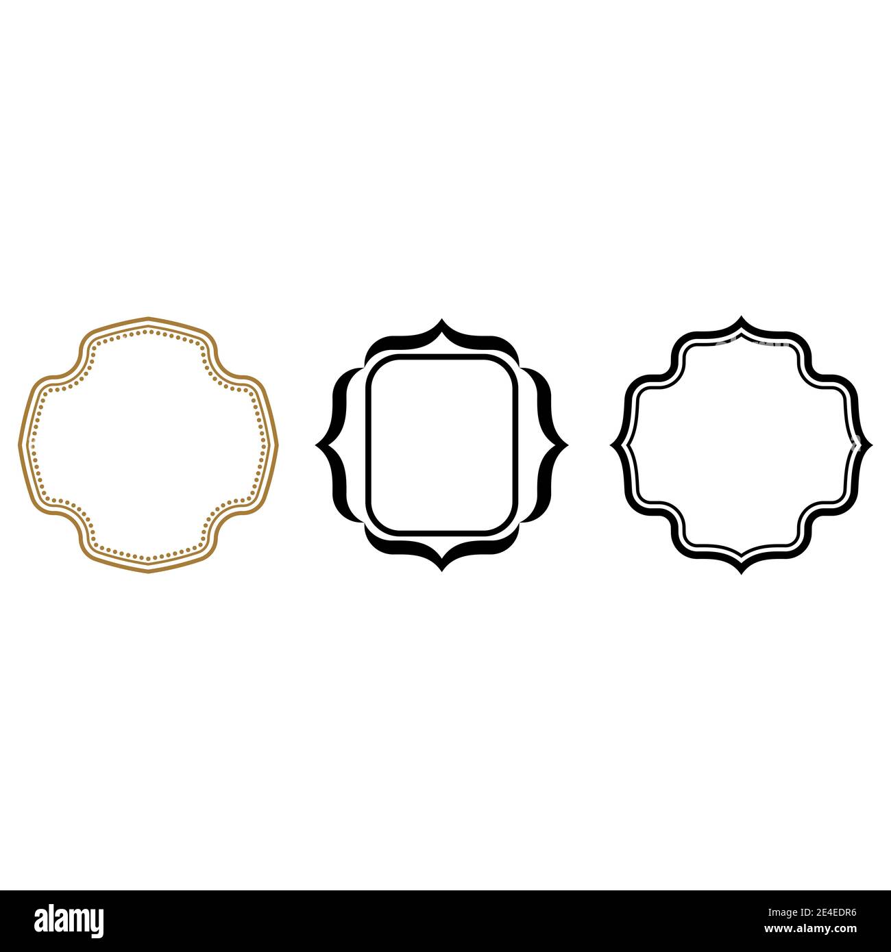 Set Vintage Ornament Greeting Card Vector Template Stock Vector