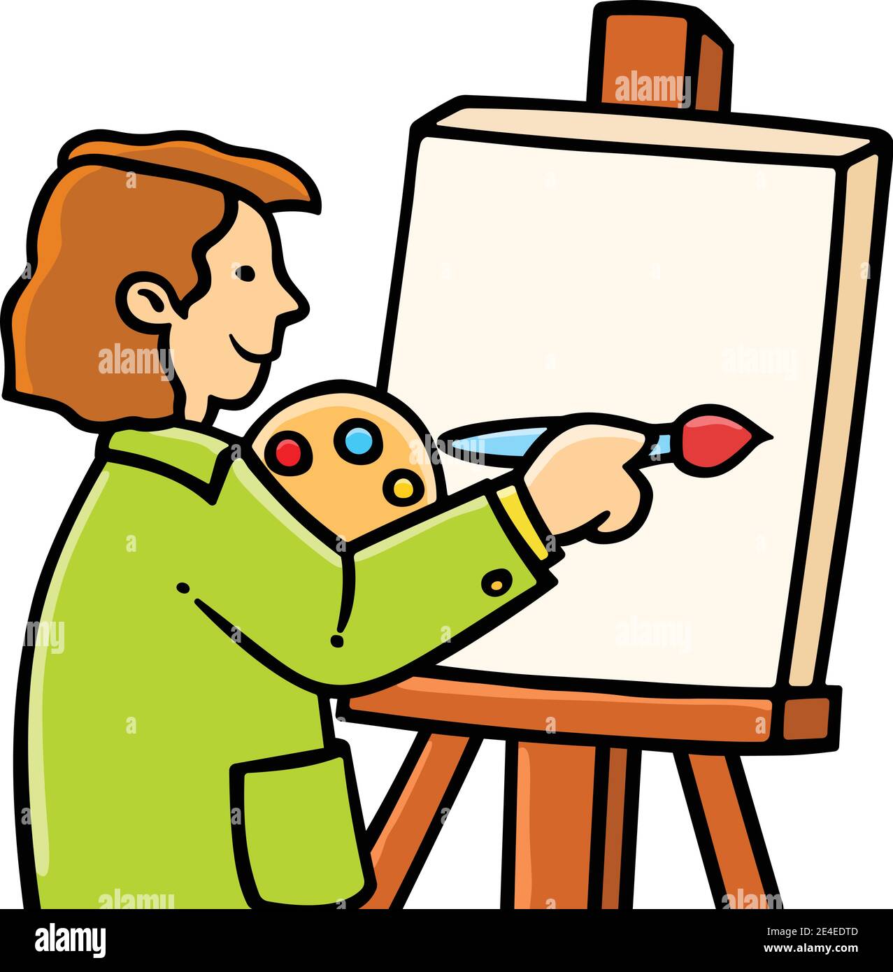 Vector illustration of a happy young painter artist painting with a paintbrush on canvas Stock Vector Image & Art - Alamy Vector illustration of a happy young painter artist painting with a paintbrush on canvas Stock Vector Image & Art - Alamy