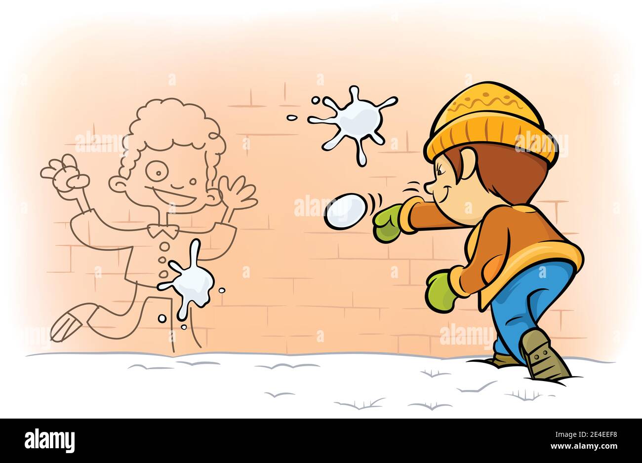 Shoot snowball fight Stock Vector Images Alamy