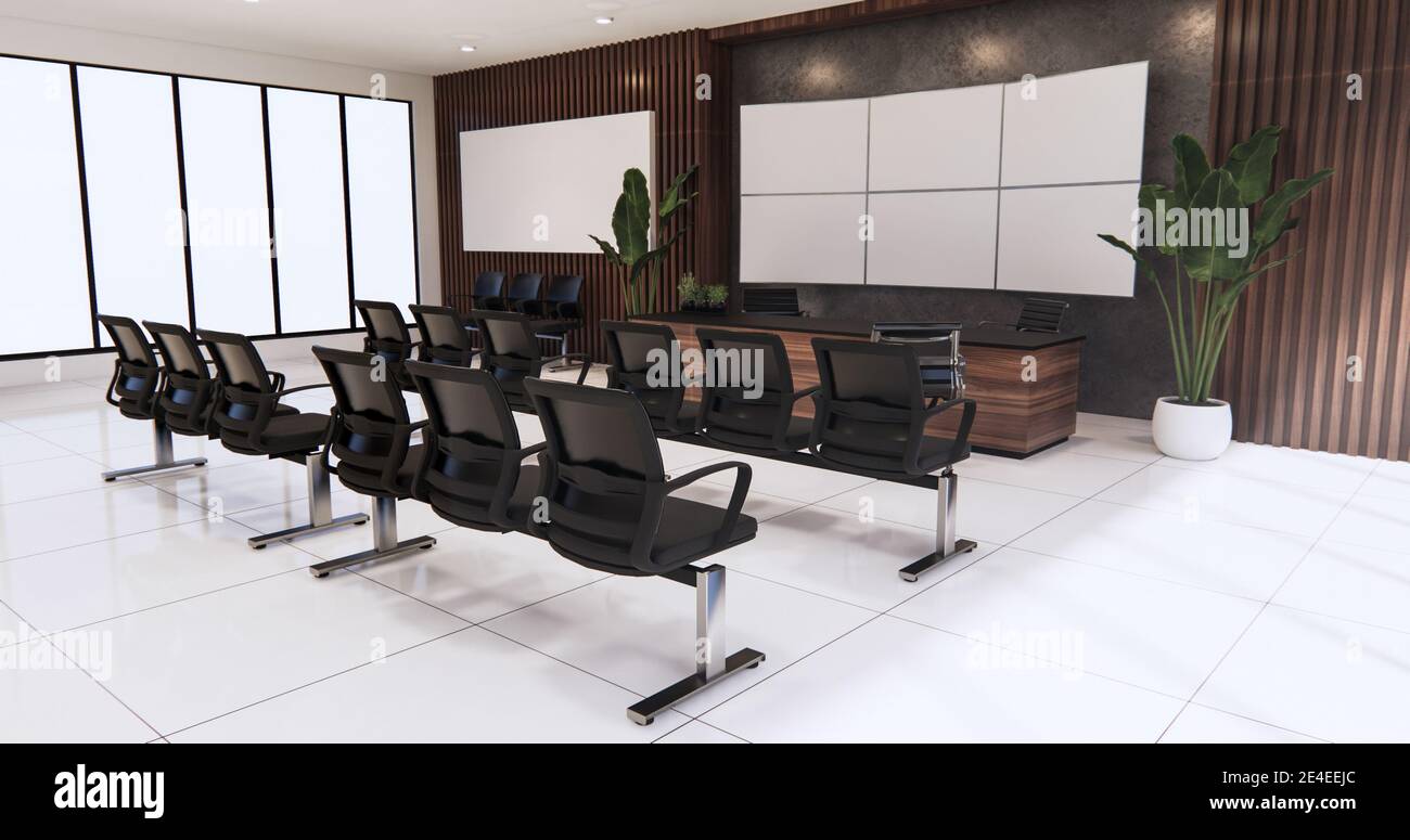 waiting room interior on office design.3D rendering Stock Photo - Alamy