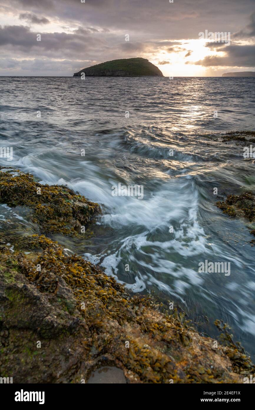 Sunrise over Puffin Island, Anglesey, North Wales Stock Photo