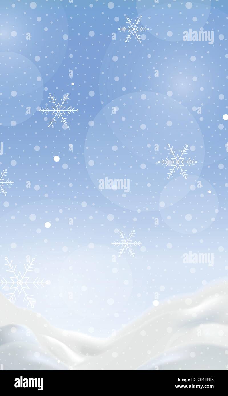 Snowdrifts on a background of blue sky with falling snow - illustration ...