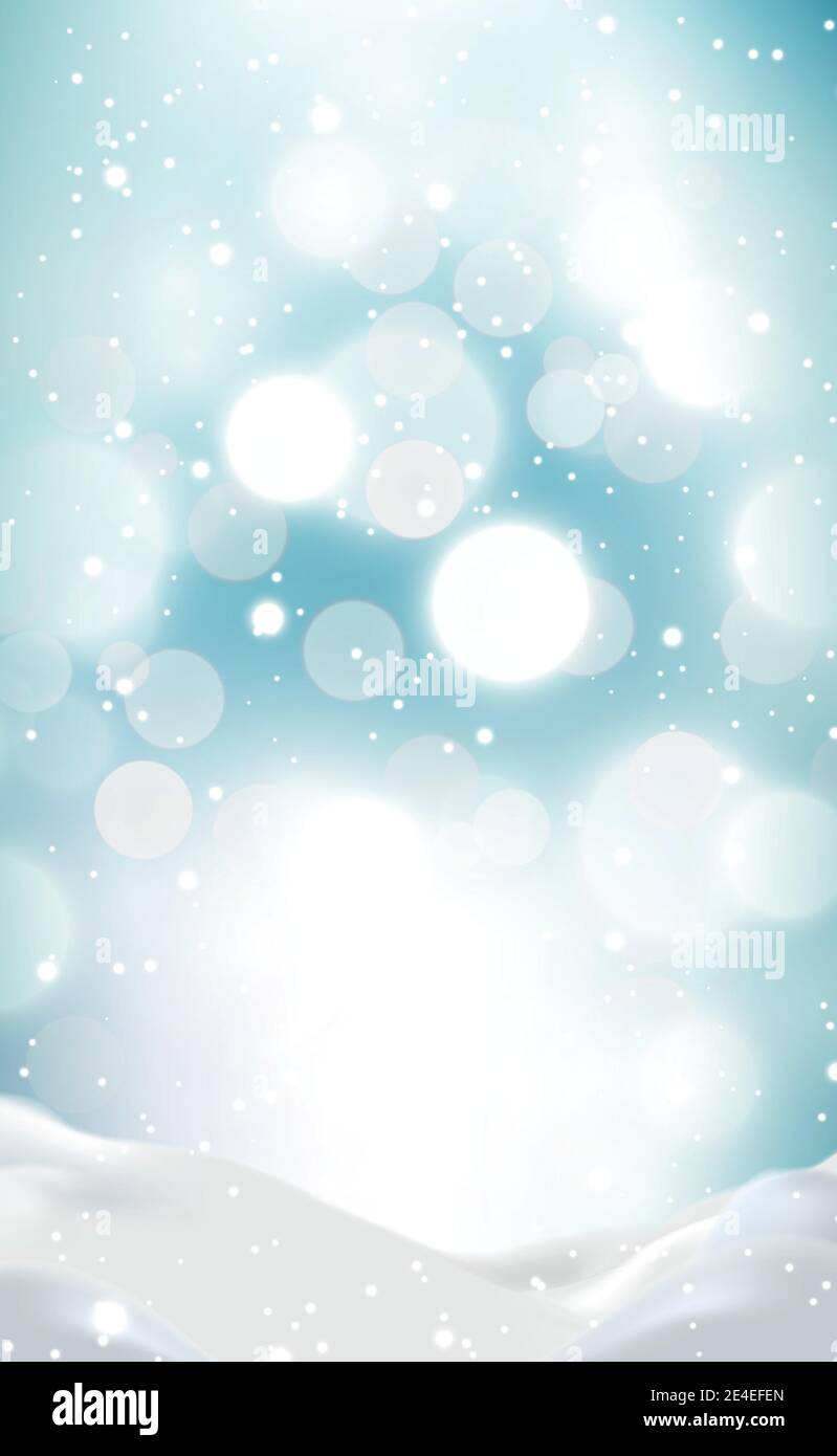Snowdrifts on a background of blue sky with falling snow - illustration ...
