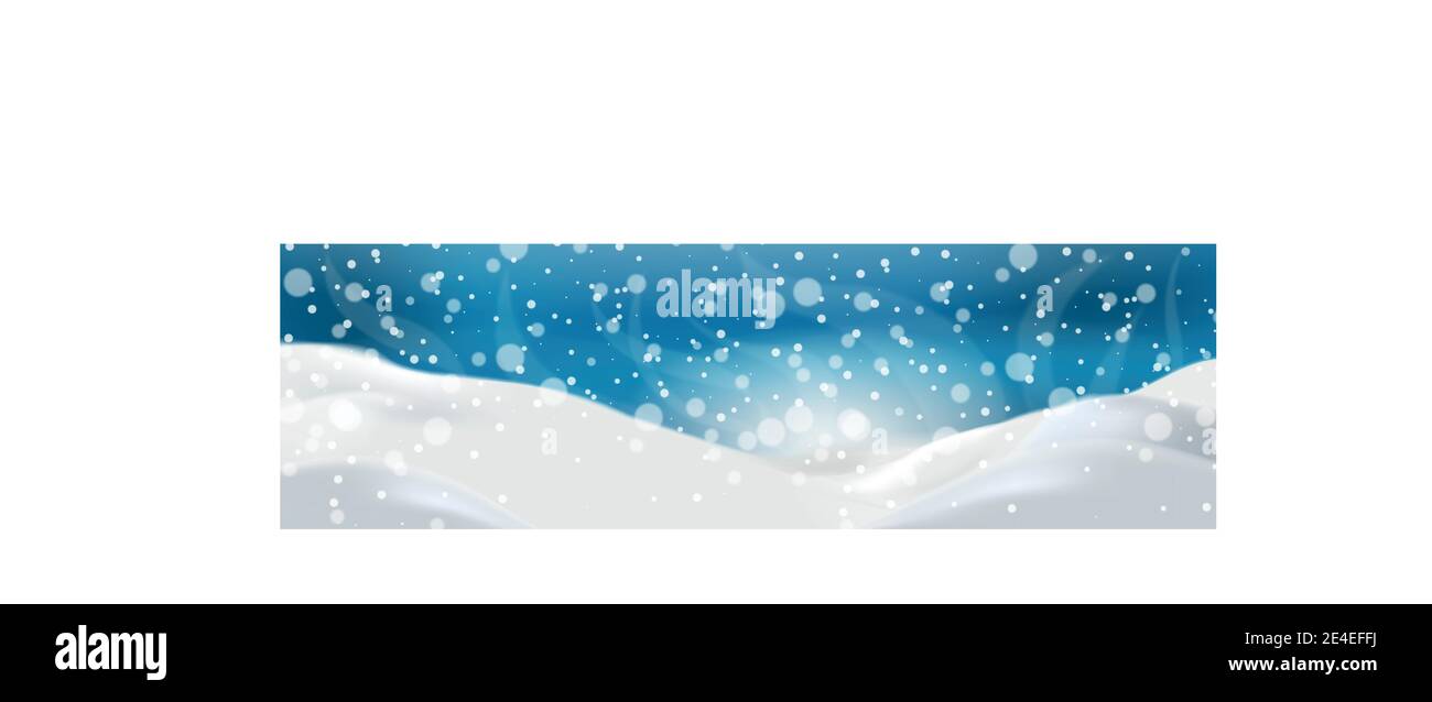 Snowdrifts on a background of blue sky with falling snow - illustration ...