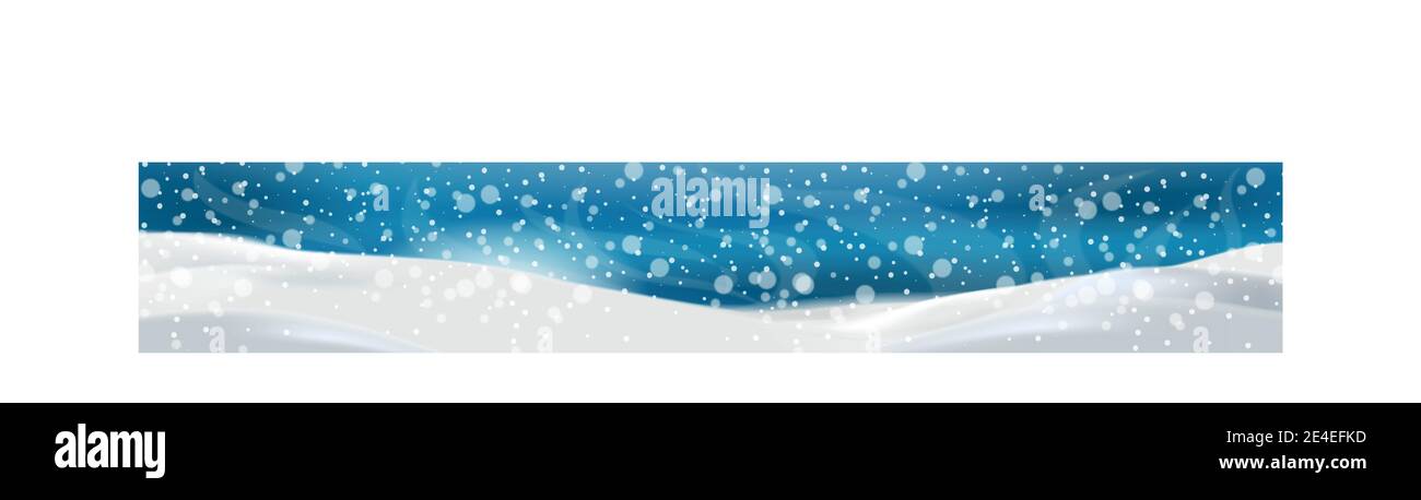 Snowdrifts on a background of blue sky with falling snow - illustration ...