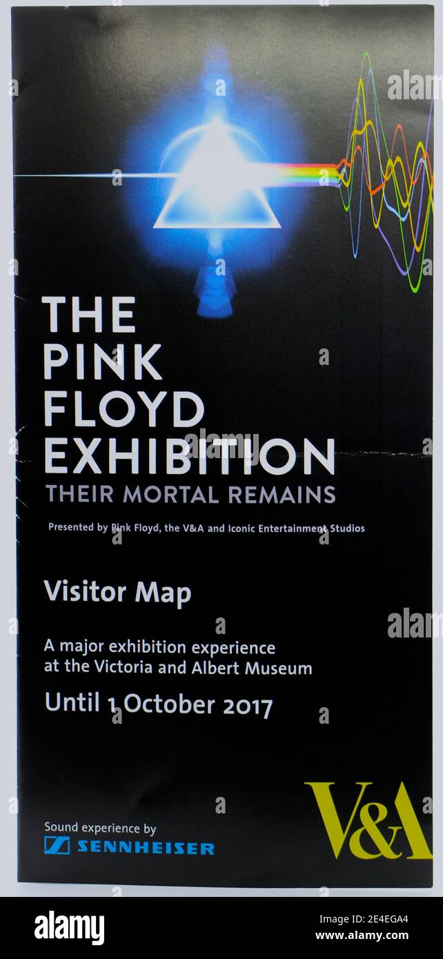 Visitor Map for The Pink Floyd Exhibition: Their Mortal Remains at The Victoria & Albert Museum London England UK 16 September 2017 Stock Photo