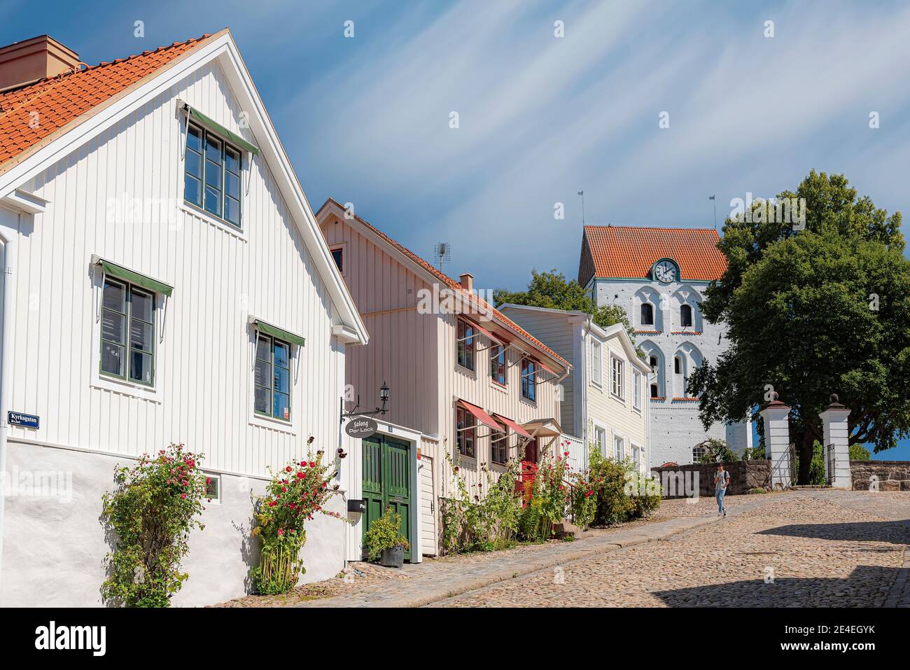 RONNEBY, SWEDEN - AUGUST 01, 2020: The Church of the Holy Cross is the foremost medieval building in Blekinge Stock Photo