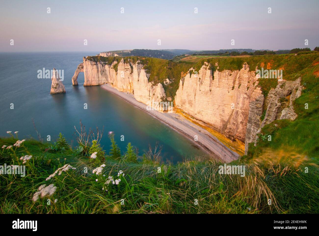 Natural cliffs Aval of Etretat - Normandy, France, Europe Stock Photo ...