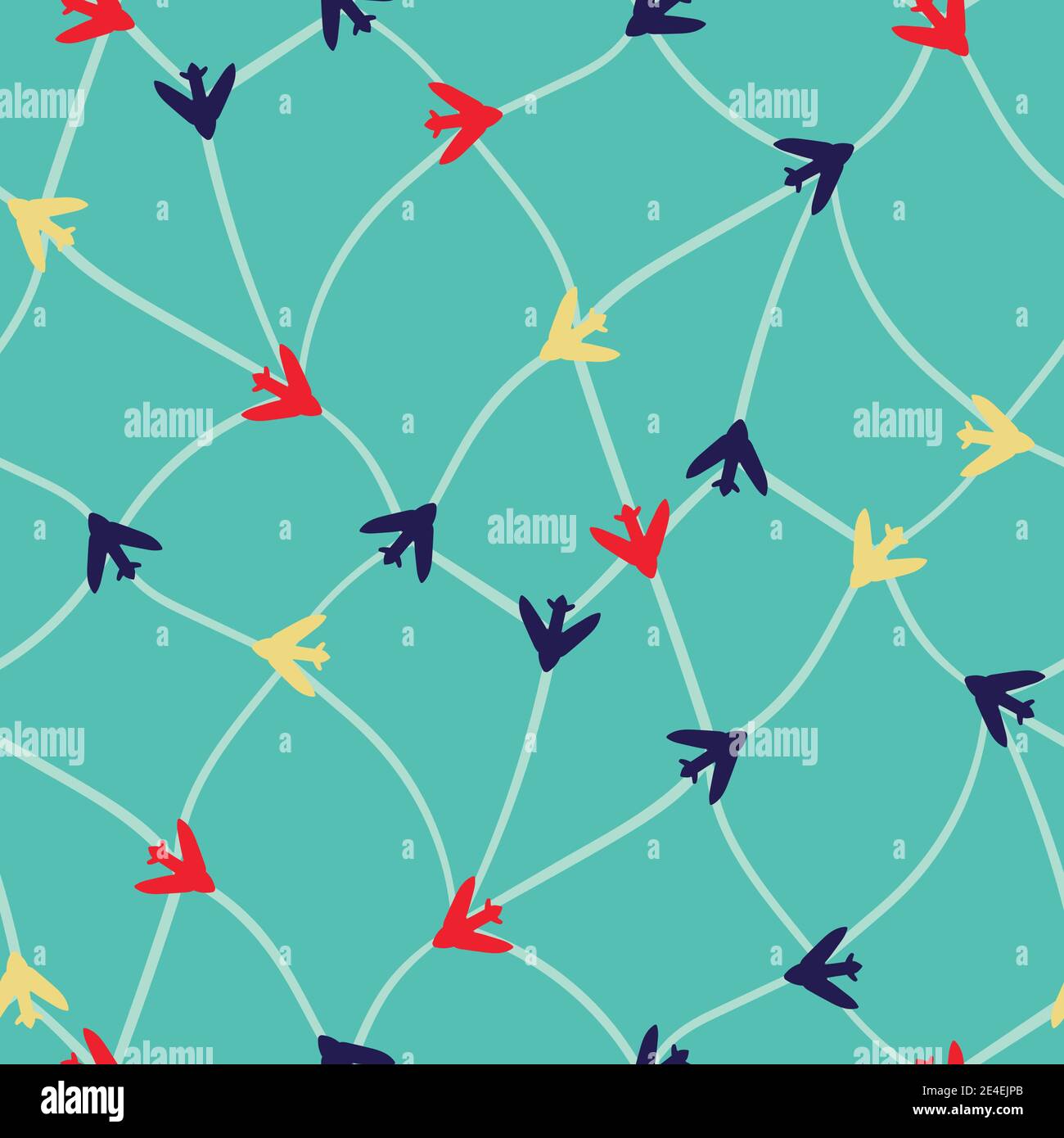 plane routes netting seamless vector pattern Stock Vector