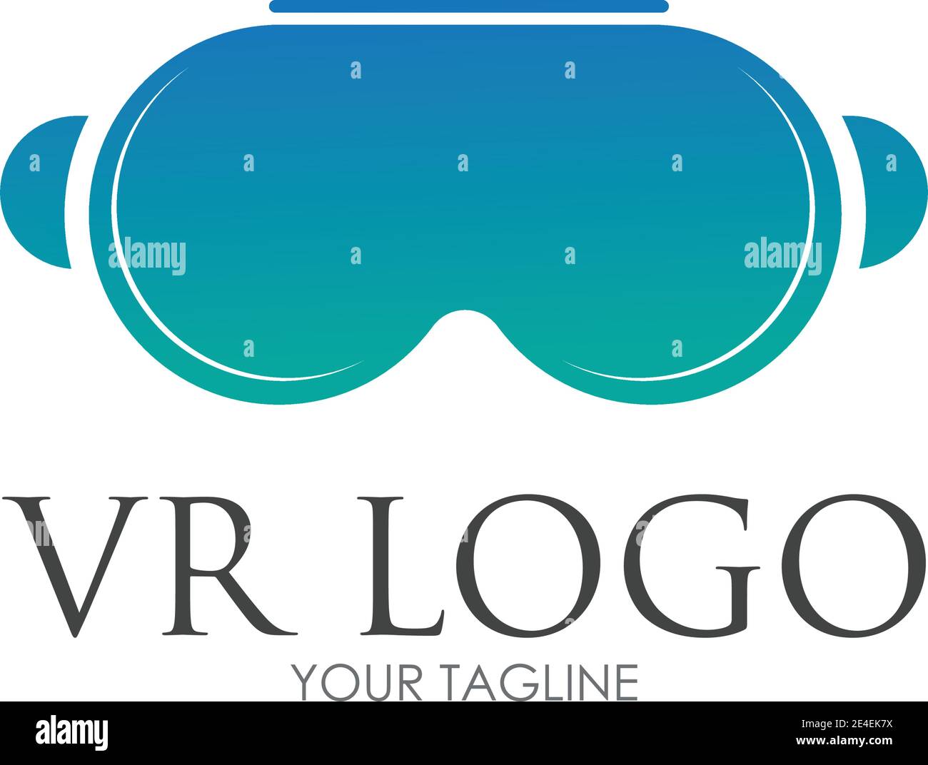 virtual reality logo illustration design template - vector Stock Vector