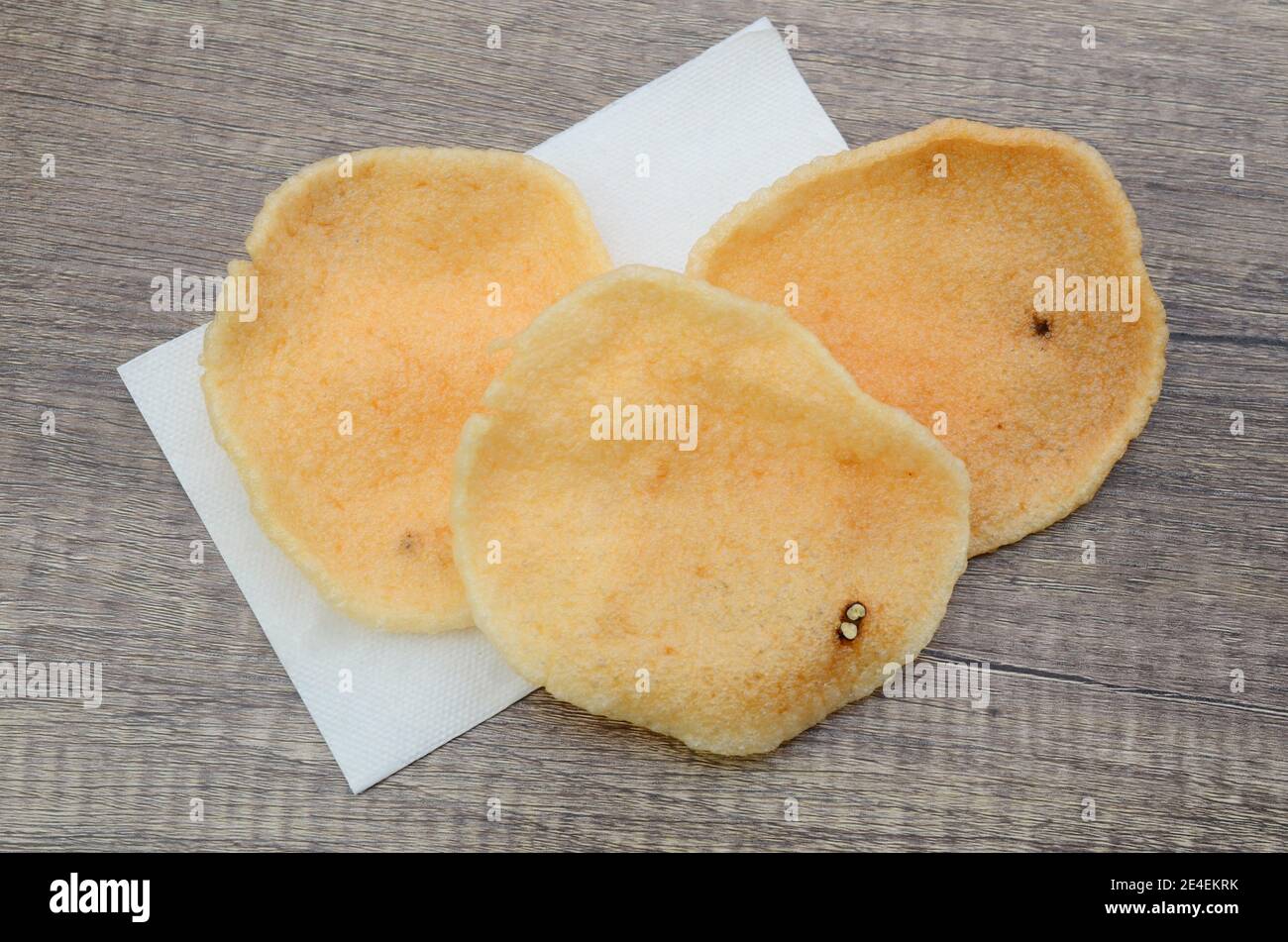 Fried prawn crackers in snack food Stock Photo Alamy