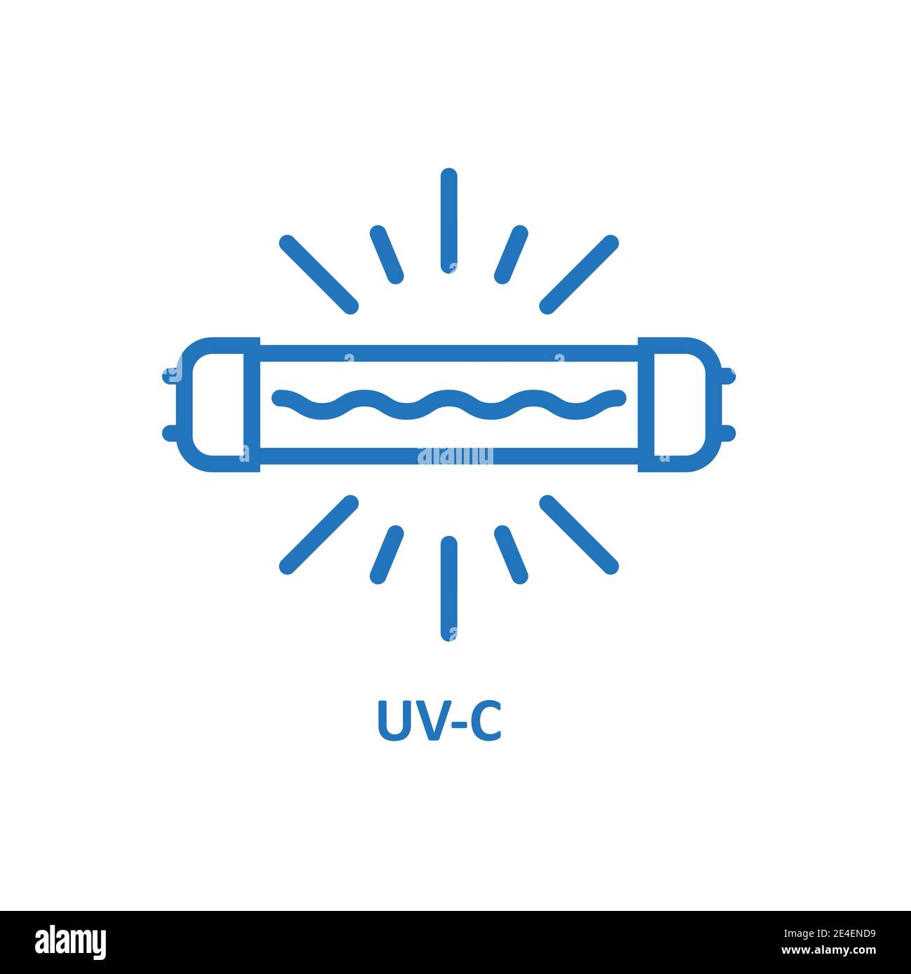 UV light sterilization icon, UV-c quartz light bulb for disinfection, ultraviolet lamp information sign, vector Stock Vector